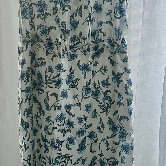 J. Crew Floral Print Midi Dress in Blue and White - Picture 3 of 4